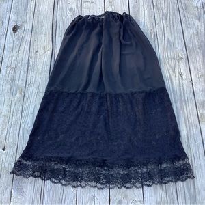 Pretty Black Skirt with Lace Ruffles Extra Long Skirt Summer Cover up